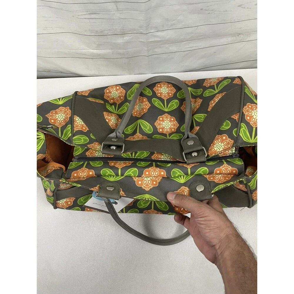 Petunia Pickle Bottom Diaper Duffel Bag Backpack Grey Floral